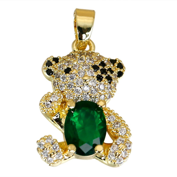 Bear Shaped Copper Jewelry Accessories With Microinlaid Colored Zirconium For Diy Jewelry Electroplated Animal Zodiac Style