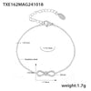 Beautiful Niche Double Clavicle Necklace Bracelet Set Stainless Steel With Zircon Pvd Electroplating For Women Literary Style