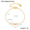 Beautiful Niche Double Clavicle Necklace Bracelet Set Stainless Steel With Zircon Pvd Electroplating For Women Literary Style