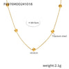 Beautiful Niche Double Clavicle Necklace Bracelet Set Stainless Steel With Zircon Pvd Electroplating For Women Literary Style