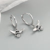 Bee Shaped Zircon Inlaid 925 Sterling Silver Earrings With Electroplated Geometric Design Fashion Jewelry