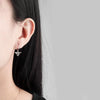 Bee Shaped Zircon Inlaid 925 Sterling Silver Earrings With Electroplated Geometric Design Fashion Jewelry