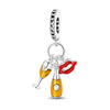 Beer Glass Pendant Beads Silver Plated Dripping Oil Original Design Diy Jewelry Accessories