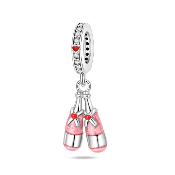 Beer Glass Pendant Beads Silver Plated Dripping Oil Original Design Diy Jewelry Accessories