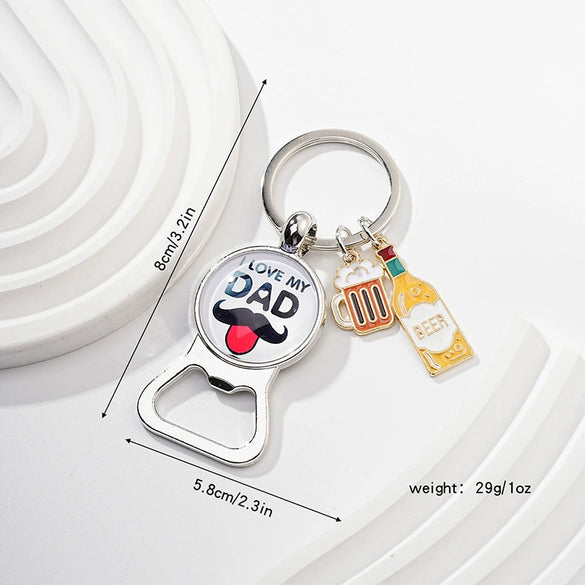 Beer Keychain Pendant Bottle Opener Metal Zinc Alloy Key Ring