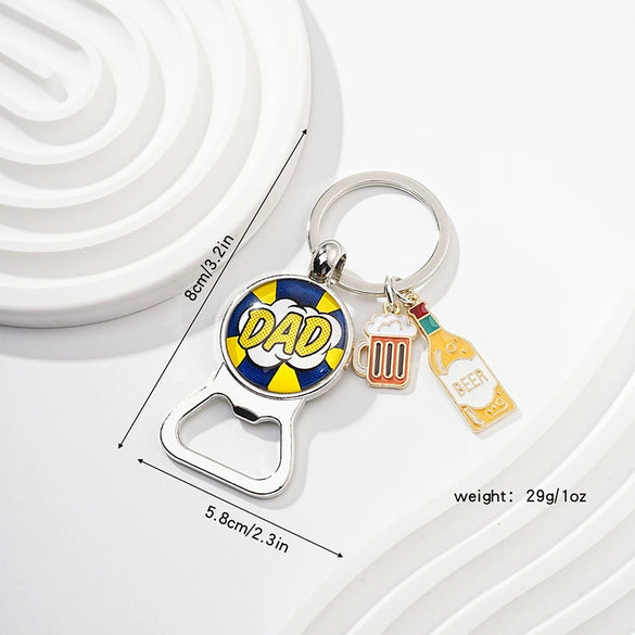 Beer Keychain Pendant Bottle Opener Metal Zinc Alloy Key Ring