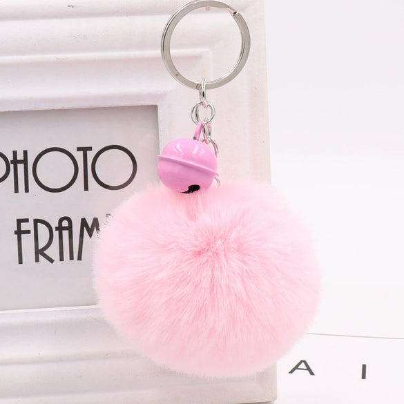 Bell Fur Ball Plush Keychain Pendant For Wholesale