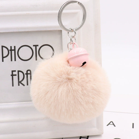 Bell Fur Ball Plush Keychain Pendant For Wholesale