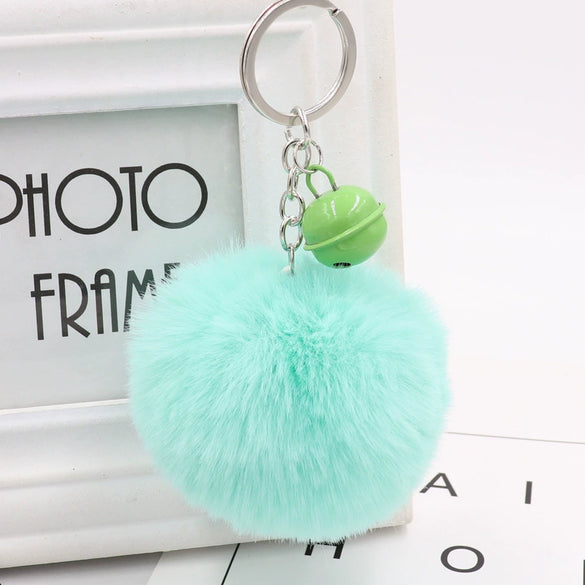 Bell Fur Ball Plush Keychain Pendant For Wholesale