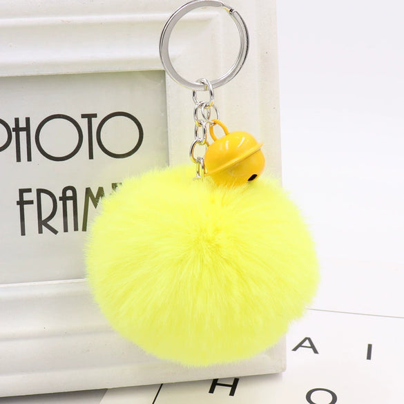 Bell Fur Ball Plush Keychain Pendant For Wholesale