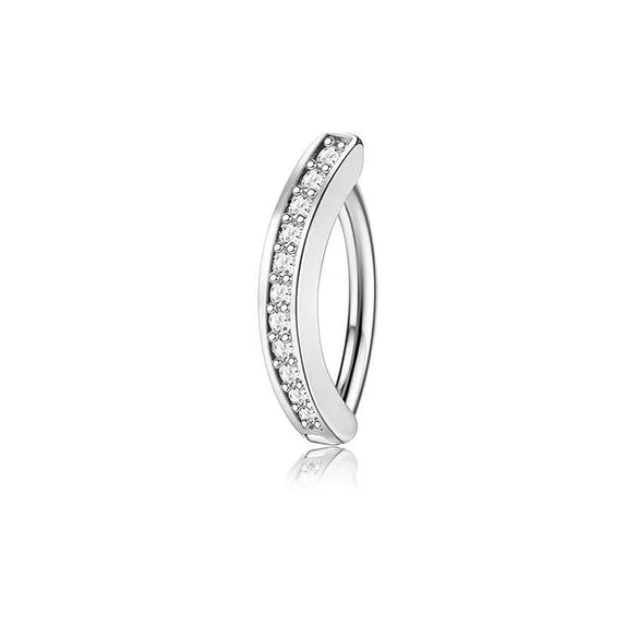 Belly Button Ring Stainless Steel Copper Inlaid Zircon Constellation Electroplating Heart Shaped Water Drop Style For Women