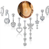 Belly Button Ring Stainless Steel Copper Inlaid Zircon Constellation Electroplating Heart Shaped Water Drop Style For Women