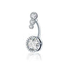 Belly Button Ring Stainless Steel Copper Inlaid Zircon Constellation Electroplating Heart Shaped Water Drop Style For Women