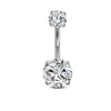 Belly Button Ring Stainless Steel Copper Inlaid Zircon Constellation Electroplating Heart Shaped Water Drop Style For Women