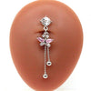 Belly Button Ring Stainless Steel Heartshaped Butterfly Bee Wings Bow Electroplated Unisex Body Puncture Jewelry