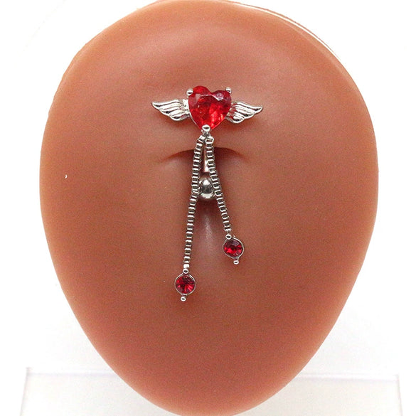 Belly Button Ring Stainless Steel Heartshaped Butterfly Bee Wings Bow Electroplated Unisex Body Puncture Jewelry