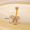 Belly Button Ring Stainless Steel Microinlaid Zircon Love Bow Women's Fashion Electroplating