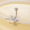 Belly Button Ring Stainless Steel Microinlaid Zircon Love Bow Women's Fashion Electroplating