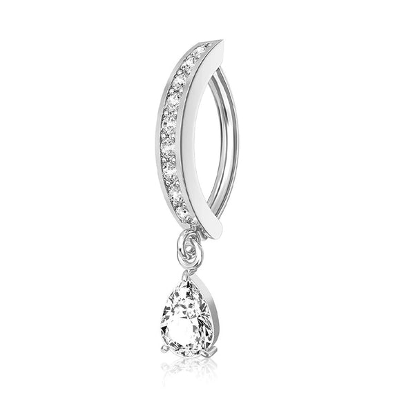 Belly Button Ring Stainless Steel Zircon Geometric Electroplating Unisex Body Puncture Jewelry Set