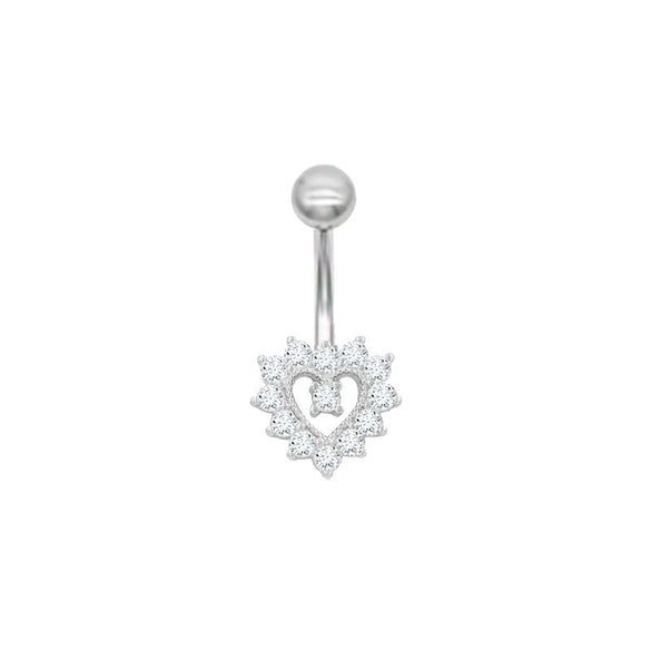 Belly Button Ring Zinc Alloy Heart Shape Human Body Piercing