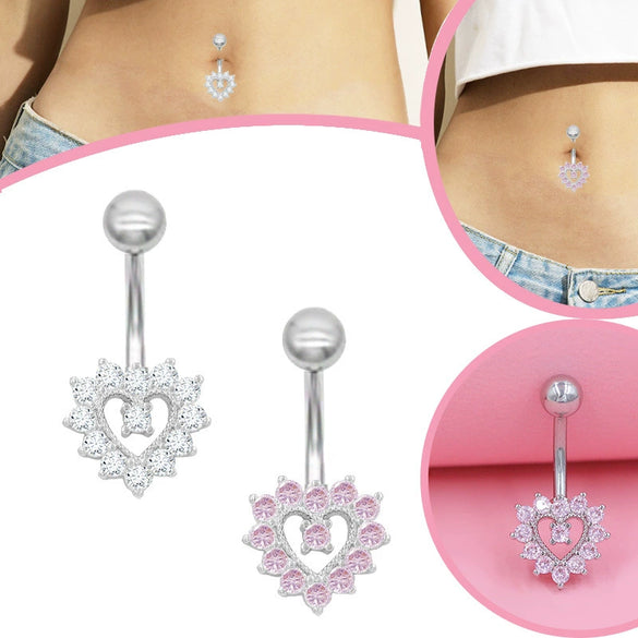 Belly Button Ring Zinc Alloy Heart Shape Human Body Piercing