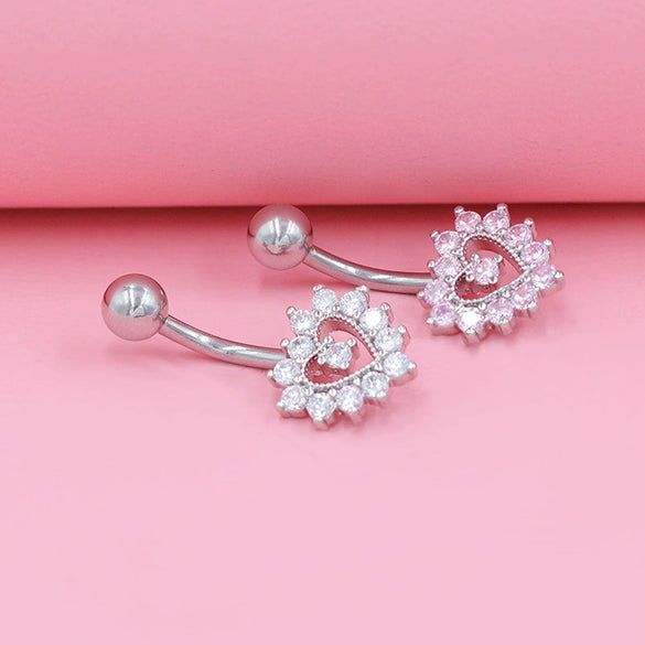Belly Button Ring Zinc Alloy Heart Shape Human Body Piercing