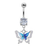 Belly Ring Jewelry Zinc Alloy Heart Shape Flash Butterfly Style Unisex