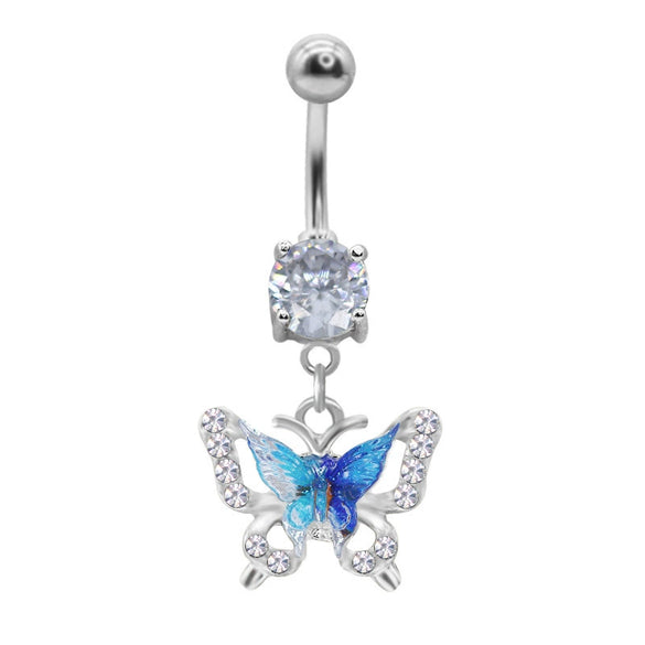 Belly Ring Jewelry Zinc Alloy Heart Shape Flash Butterfly Style Unisex