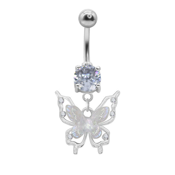 Belly Ring Jewelry Zinc Alloy Heart Shape Flash Butterfly Style Unisex