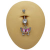 Belly Ring Jewelry Zinc Alloy Heart Shape Flash Butterfly Style Unisex