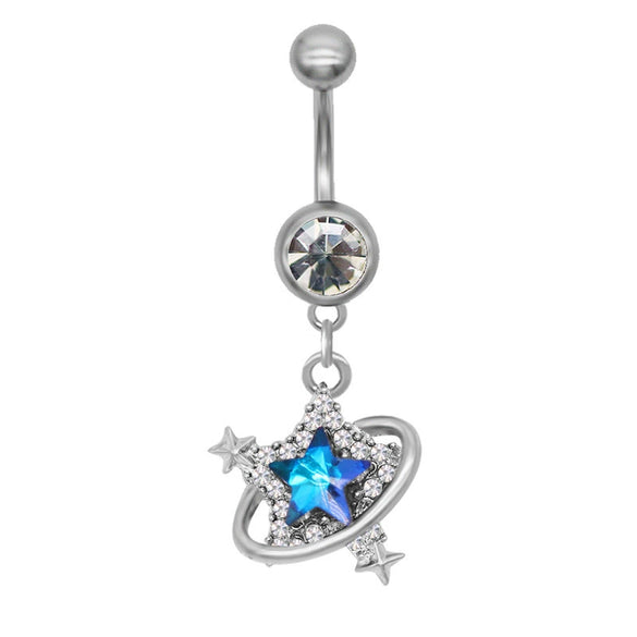 Belly Ring Jewelry Zinc Alloy Heart Shape Flash Butterfly Style Unisex