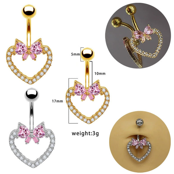 Belly Ring Zinc Alloy Heartshaped Piercing