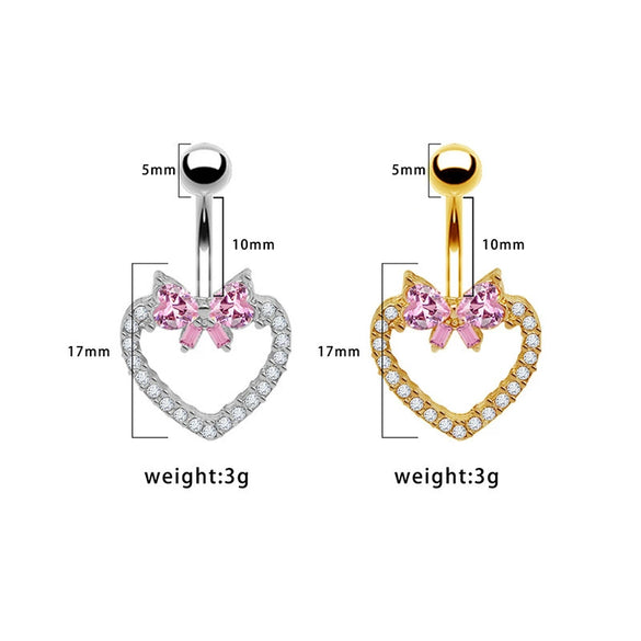 Belly Ring Zinc Alloy Heartshaped Piercing
