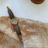Belt Bracelet Watch Women Medieval Style Alloy Stainless Steel Four Leaf Clover Flower Shape