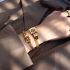 Belt Buckle Bracelet Titanium Steel 18K Gold Non Fading Electroplated Boyfriend Style Jewelry