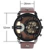 Belt Watch Alloy Leather Stainless Steel Round Dial Military Business Style