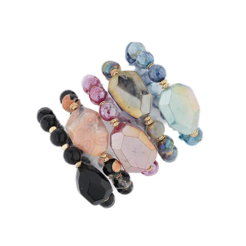 Simple Style Commute Round Agate Beaded Women'S Bracelets