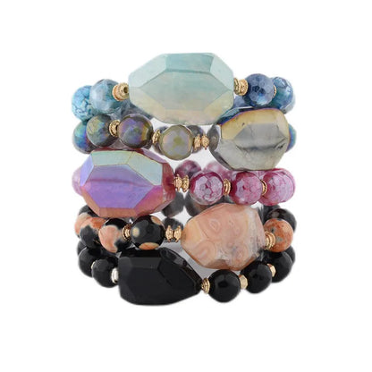 Simple Style Commute Round Agate Beaded Women'S Bracelets