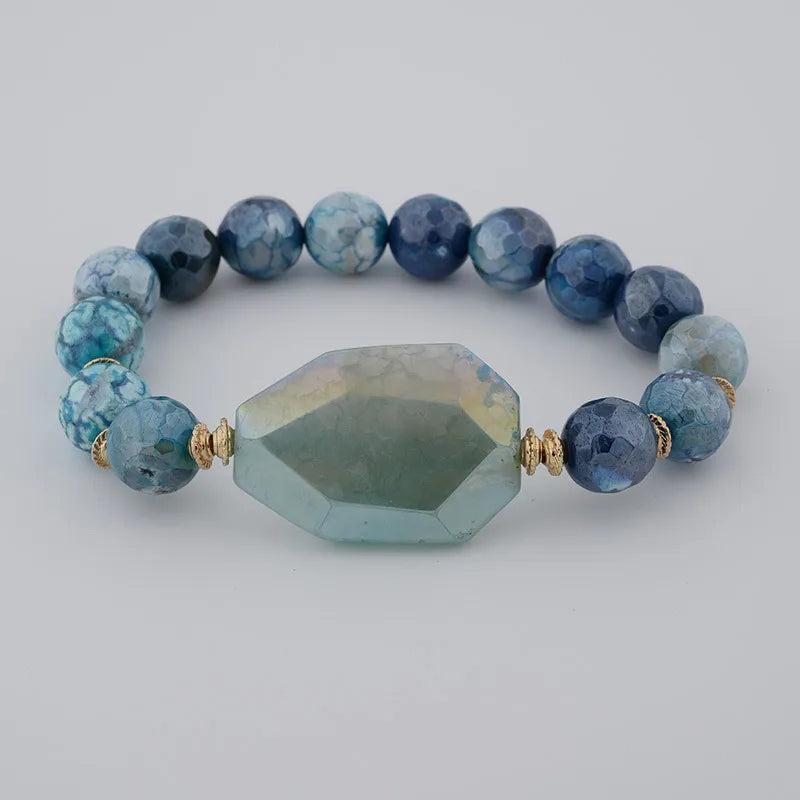 Simple Style Commute Round Agate Beaded Women'S Bracelets