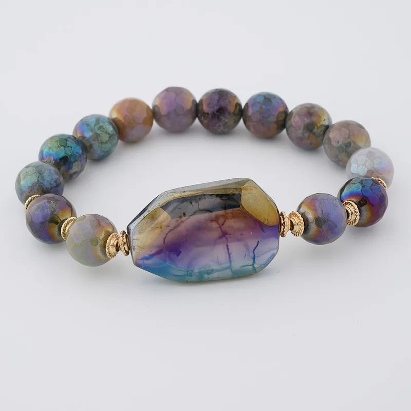 Simple Style Commute Round Agate Beaded Women'S Bracelets