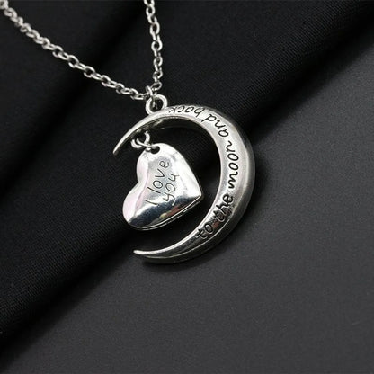 Best Selling Couple Necklace I Love You Moon Heart Love Necklace Clavicle Chain