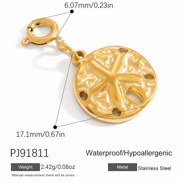Bikini Buckle Jewelry Accessories Stainless Steel Electroplated With Flowers Love Pattern Ocean Style Minimalist Natural