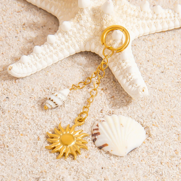 Bikini Buckle Pendant Highend Accessories Titanium Steel Stainless Steel Marine Series Starfish Conch Electroplating Casual Geometric Style