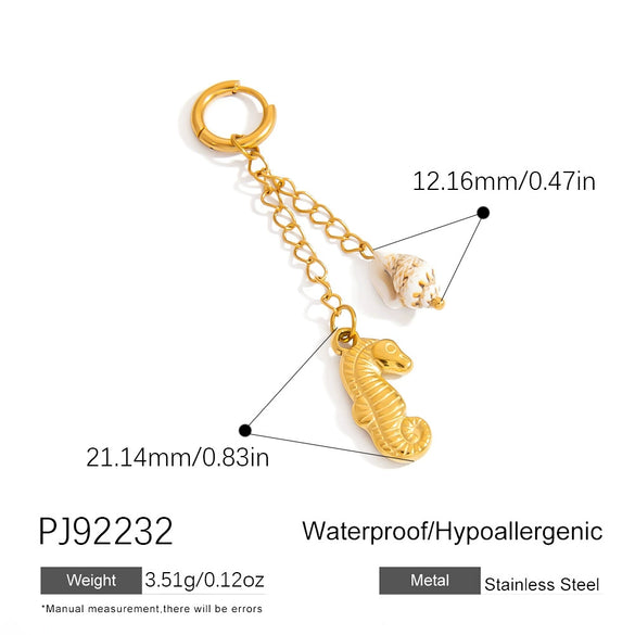 Bikini Buckle Pendant Highend Accessories Titanium Steel Stainless Steel Marine Series Starfish Conch Electroplating Casual Geometric Style