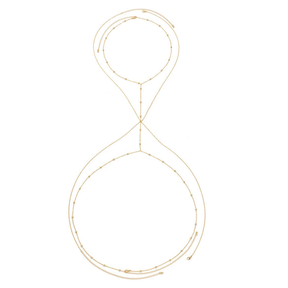 Bikini Chest Chain Body Chain Navel Body Chain Copper Electroplated For Women Simple Style