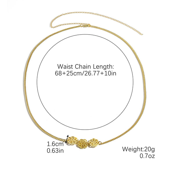 Bikini Navel Waist Chain Metal Multi Layer Pearl All Match Style