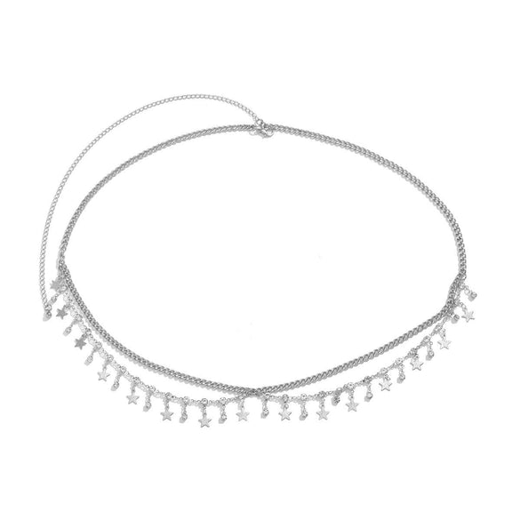 Bikini Rhinestone Chain Waist Multilayer Body Chain Butterfly Metal Tassel Waist Chain For Women Metal Material
