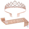 Birthday Crown Shoulder Strap Set Alloy Gold Powder Electroplating Simple Geometric Style For Girls