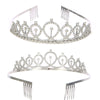 Birthday Crown Shoulder Strap Set Alloy Gold Powder Electroplating Simple Geometric Style For Girls