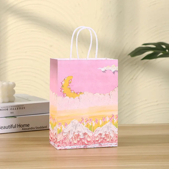 Birthday Fashion Flower Kraft Paper Daily Gift Bags 1 Piece